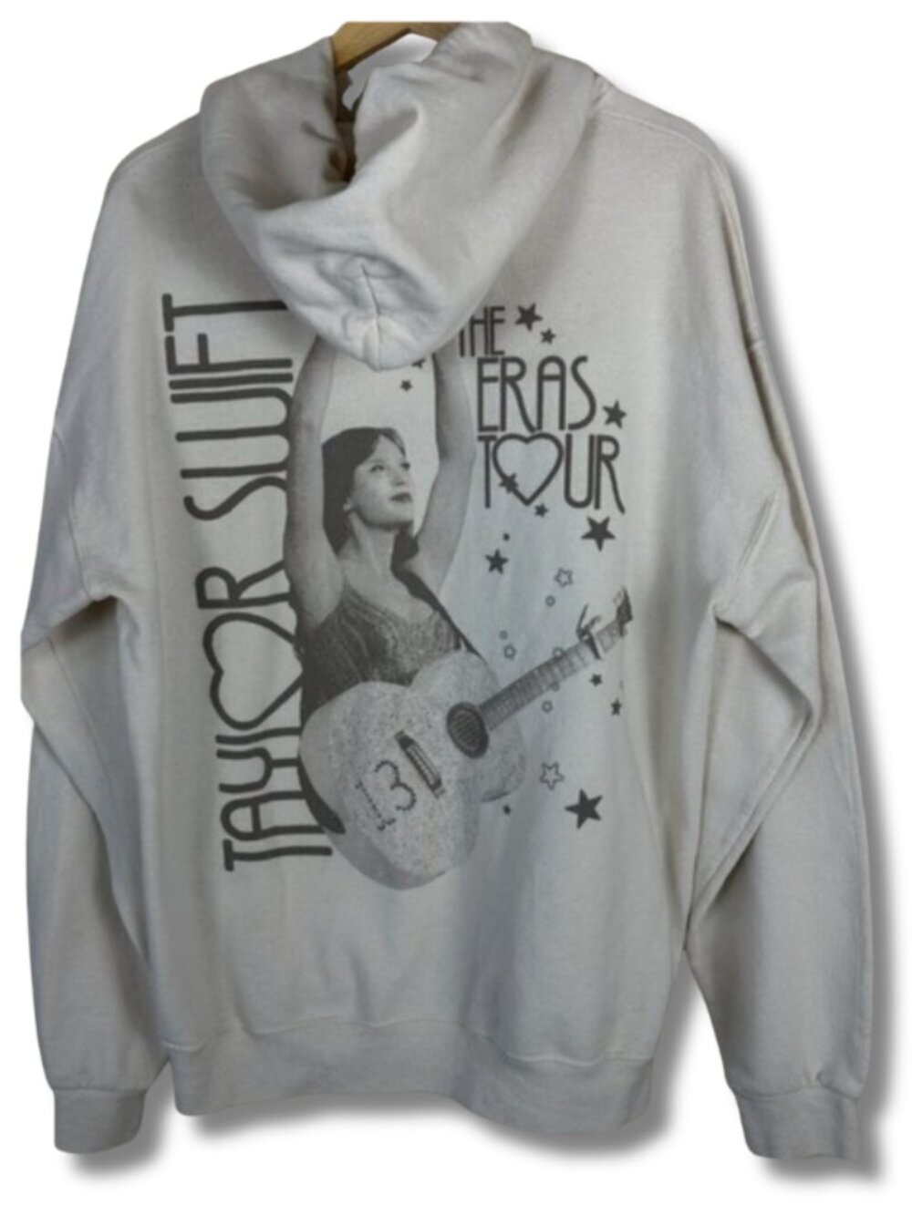 Taylor Swift Eras Tour Hoodie Heart Womens Large Official Merch Cream